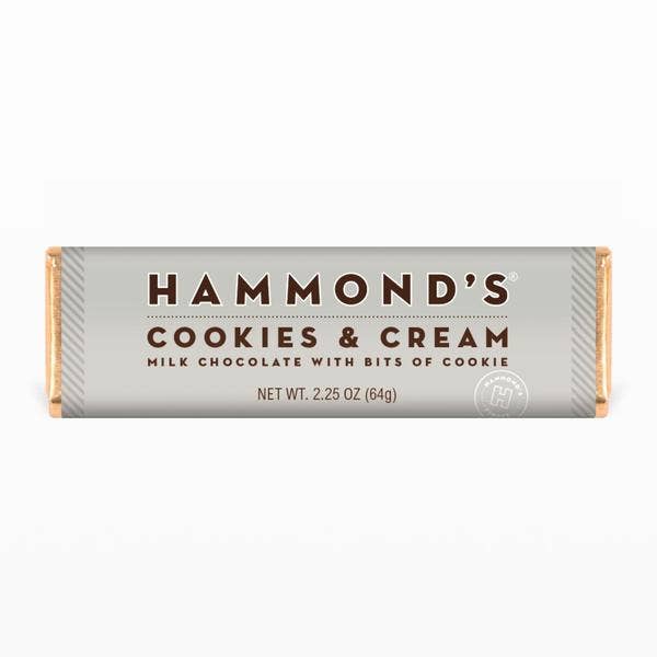 Cookies and Creme - Milk Chocolate Candy Bar - Hammond’s Candies