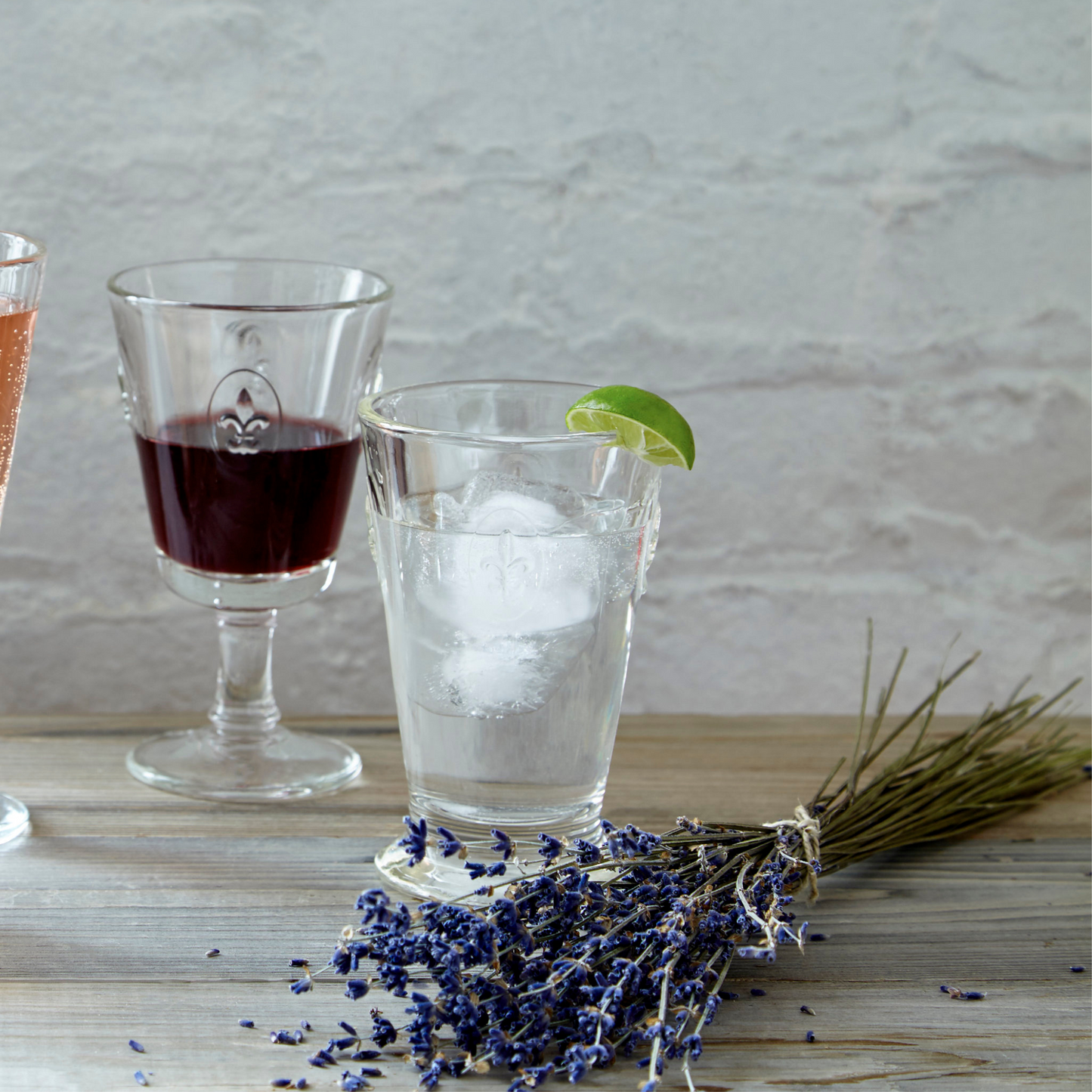 Ensemble de 6 verres à thé glacé Fleur de Lys