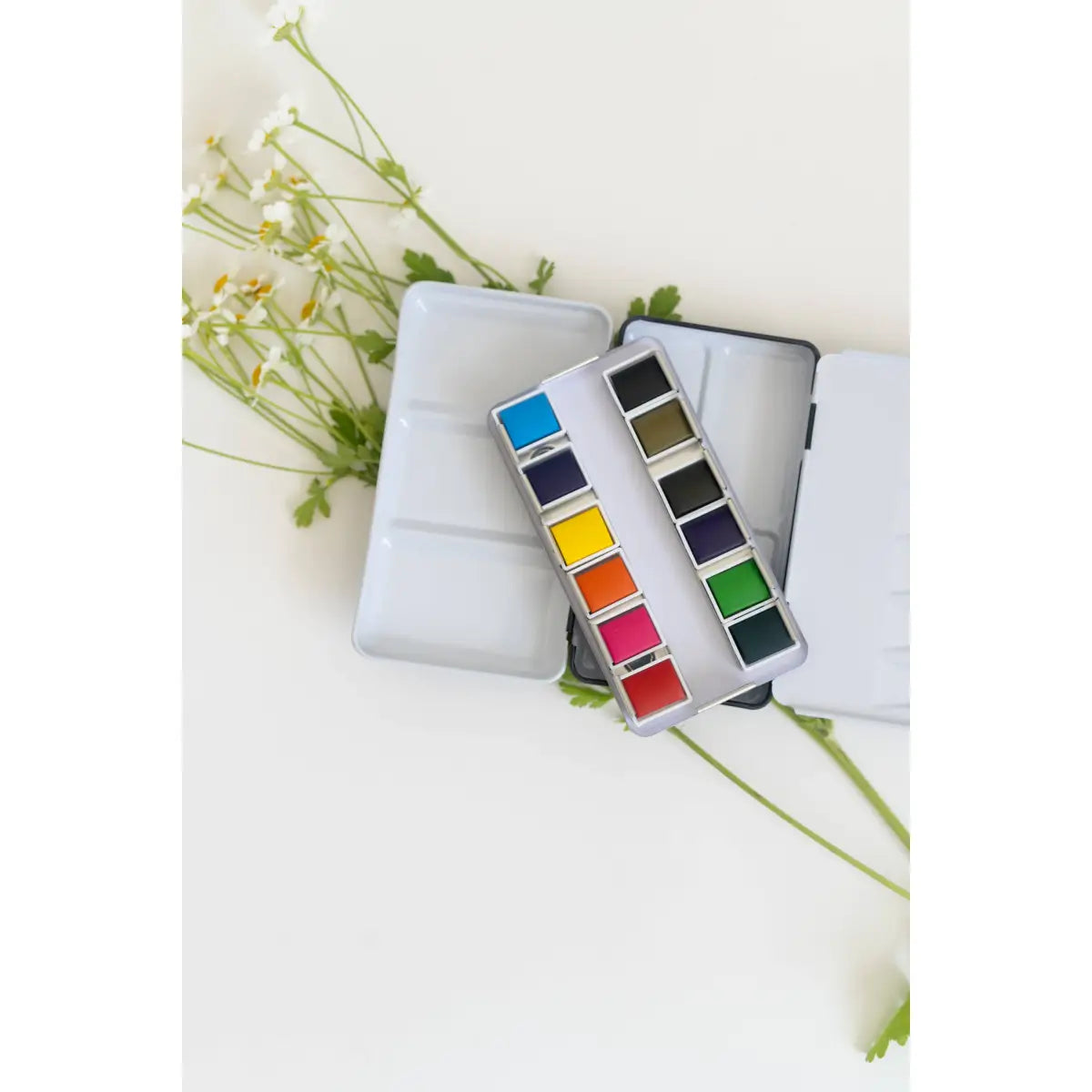 Watercolor Paint Palette - 12 Color Tin for Travel - bailey rae studio