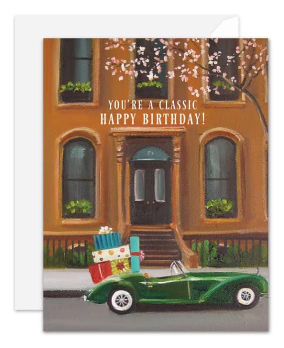 Birthday Card - Classic Car - Janet Hill