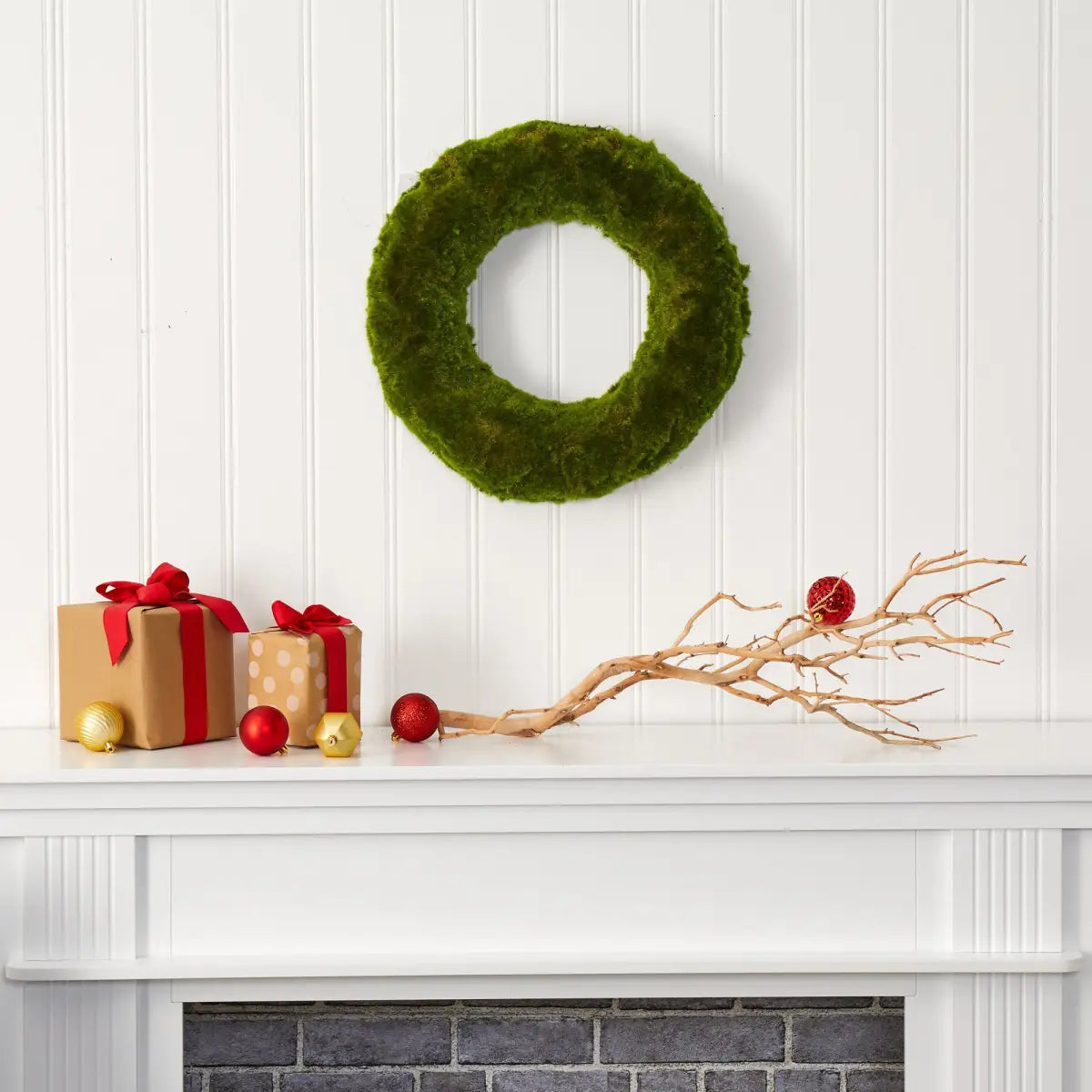 18” Moss Artificial Wreath - Nearly Natural