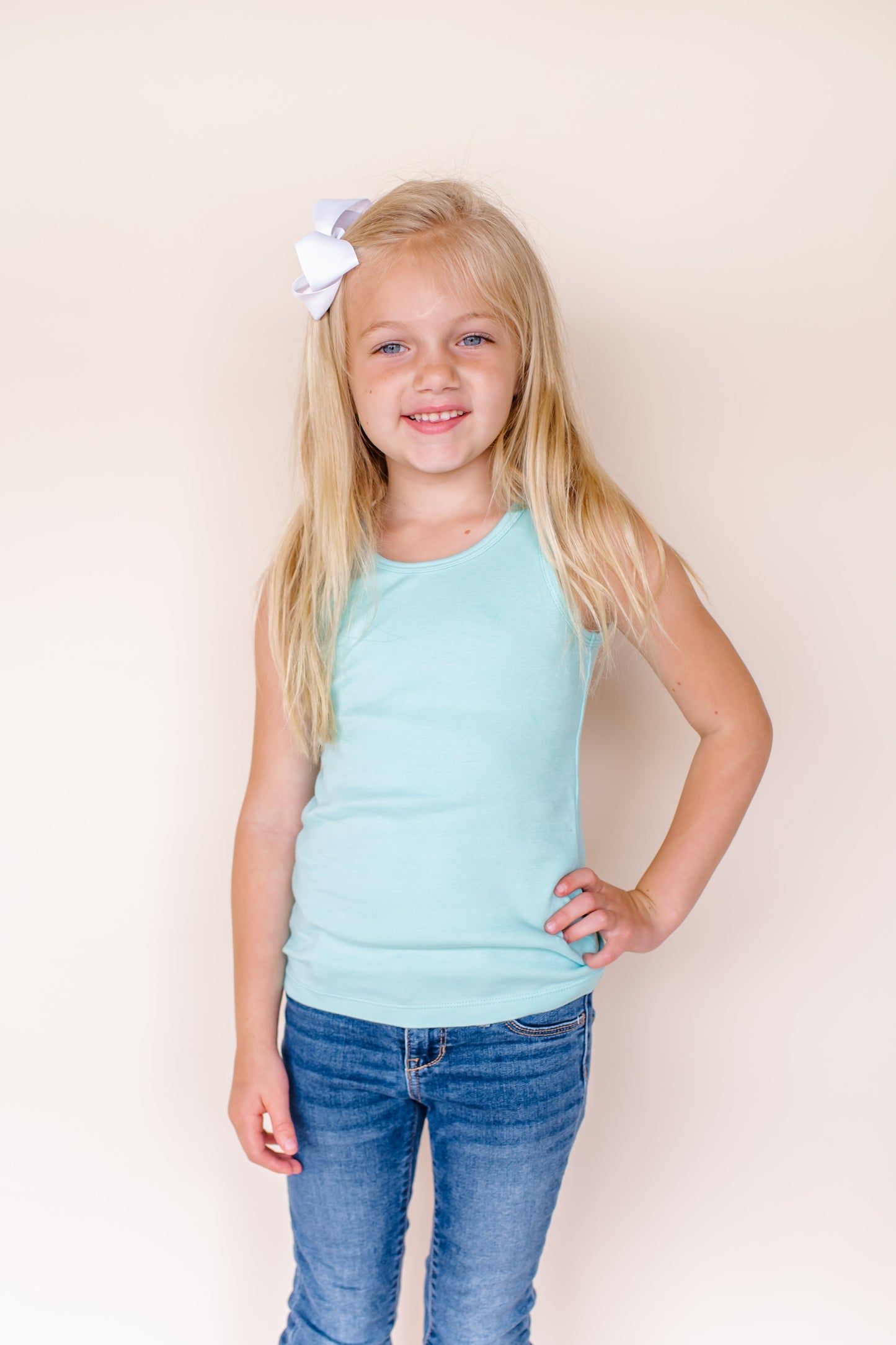 Girl’s Tank Tops - Aruba Blue / 12M - ARB Blanks