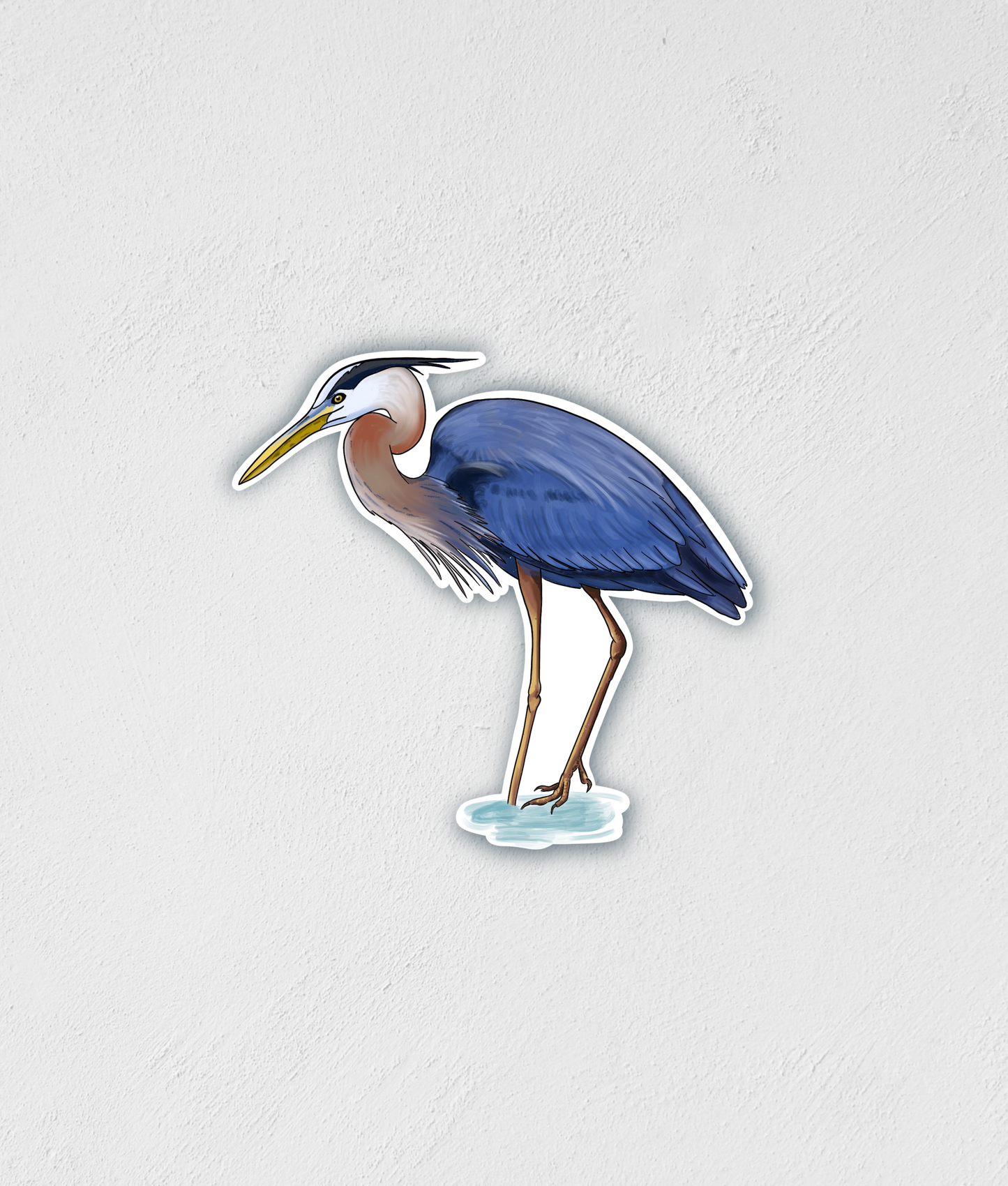 Blue Heron Vinyl Sticker