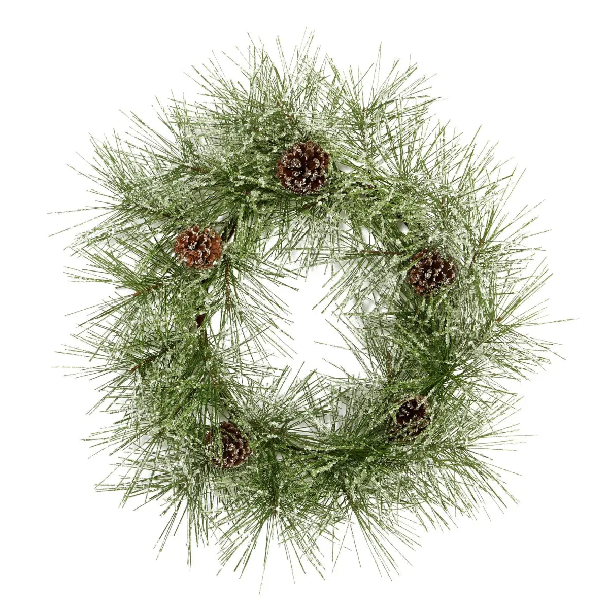 24” Iced Pine Artificial Wreath with Pine Cones - Nearly Natural