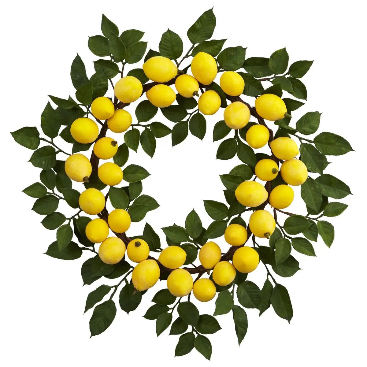 24” Lemon Wreath - Nearly Natural