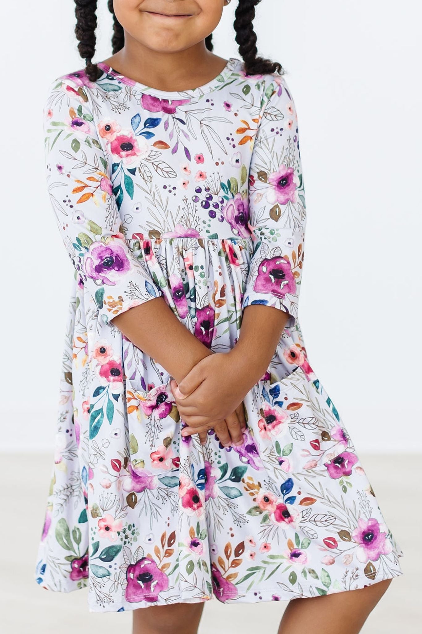 Midnight Rain Floral Twirl Dress - Mila & Rose ®