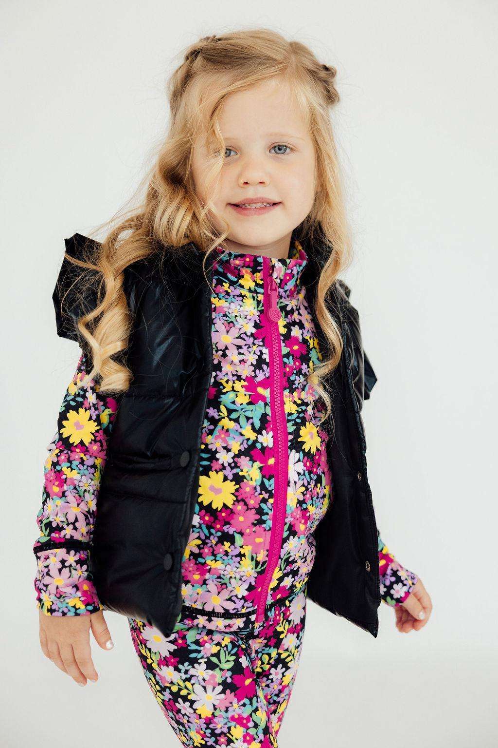 Black Checker Puffer Vest - Mila & Rose ®