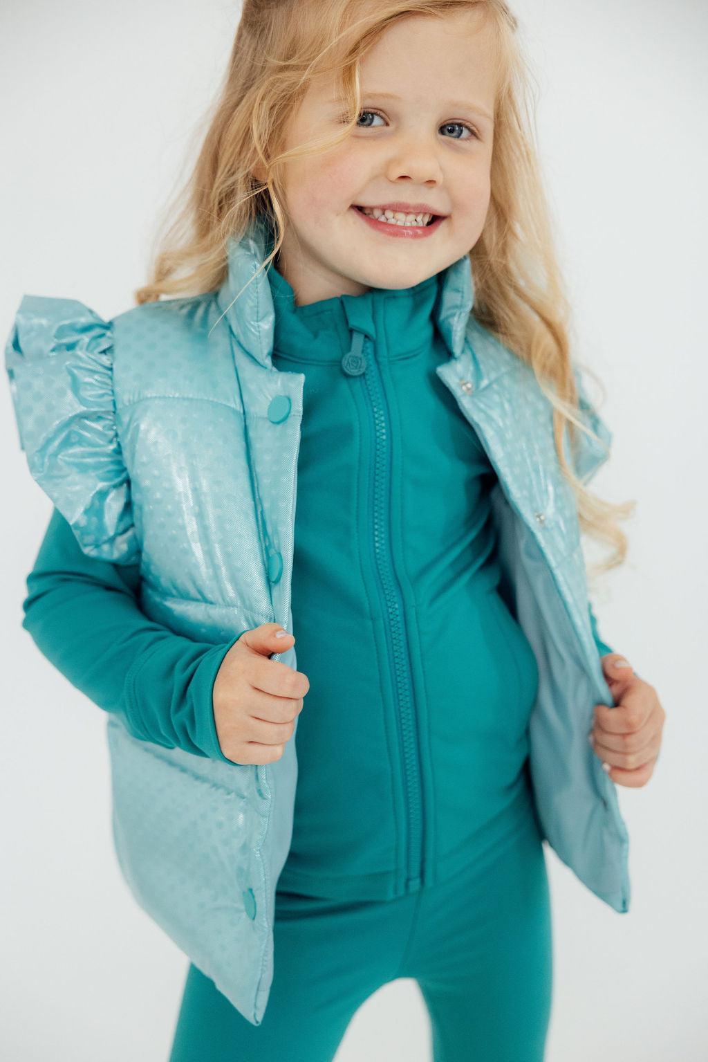 Turquoise Dot Puffer Vest - Mila & Rose ®