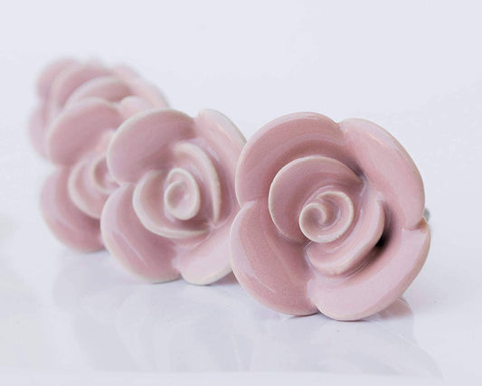 Rose Ceramic Knobs (Set of 4)