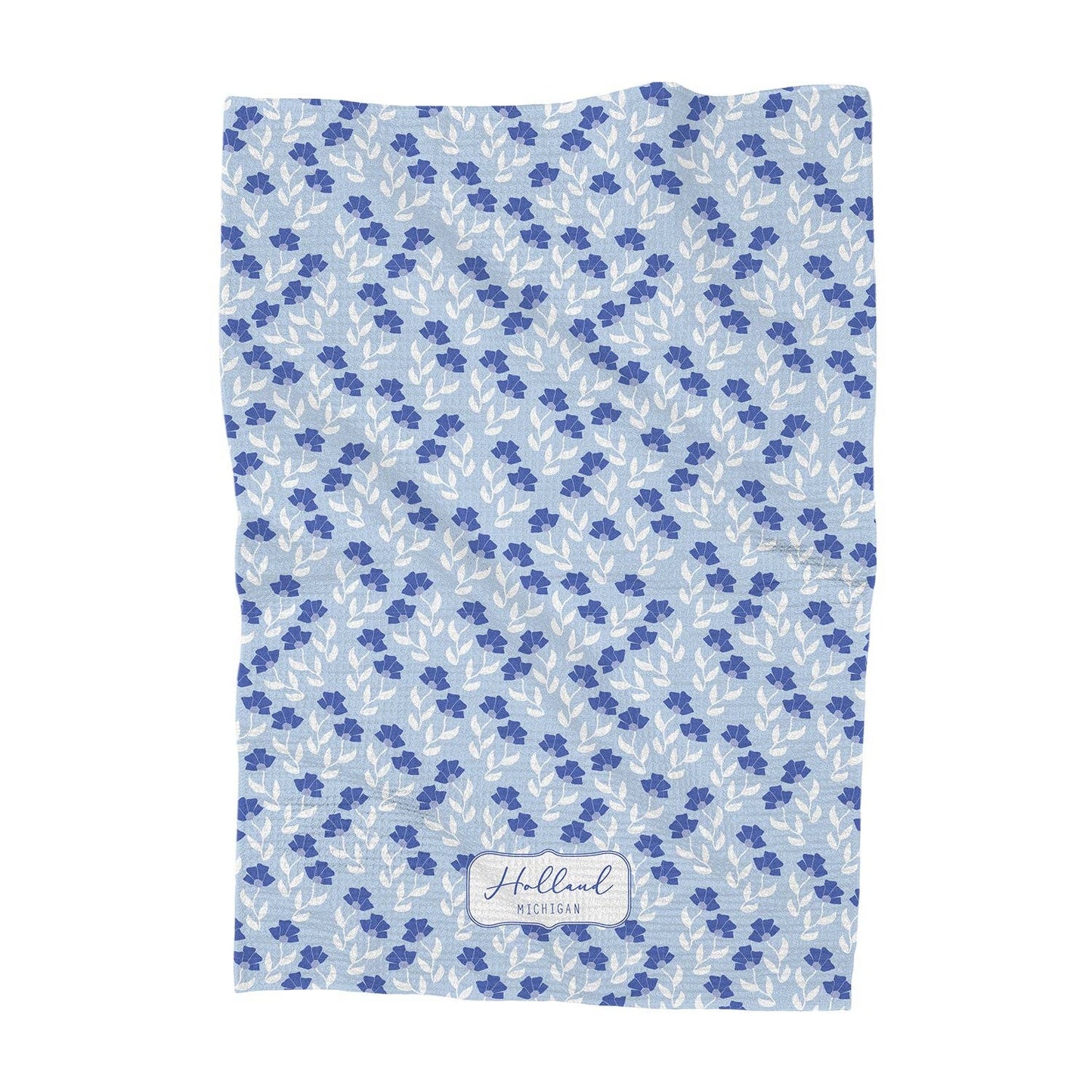 Waffle Weave Hand Towel - Alton Illinois - Indigo Tangerine