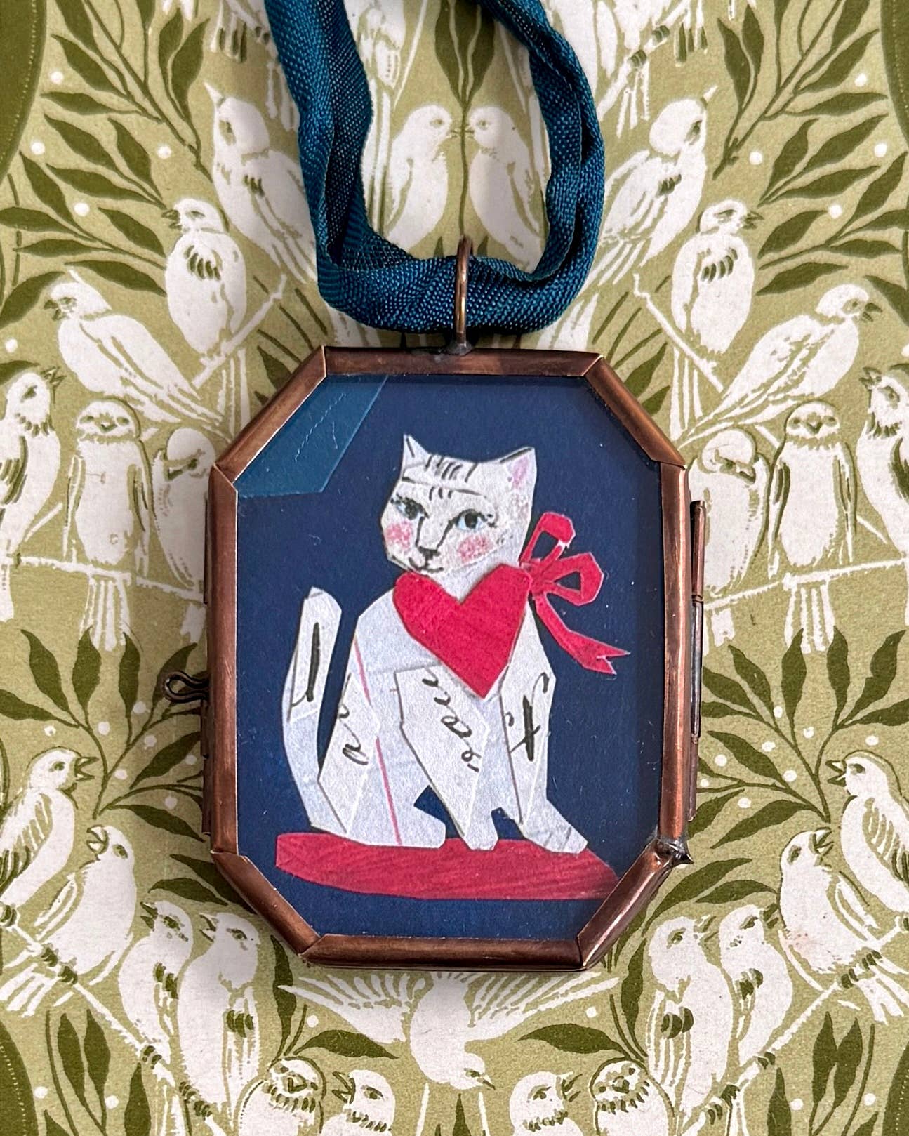 Kitty Love - Small Locket Art Miniature