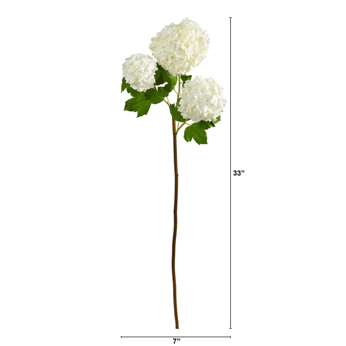 33” Snowball Hydrangea Artificial Flower (Set of 2) - Nearly Natural