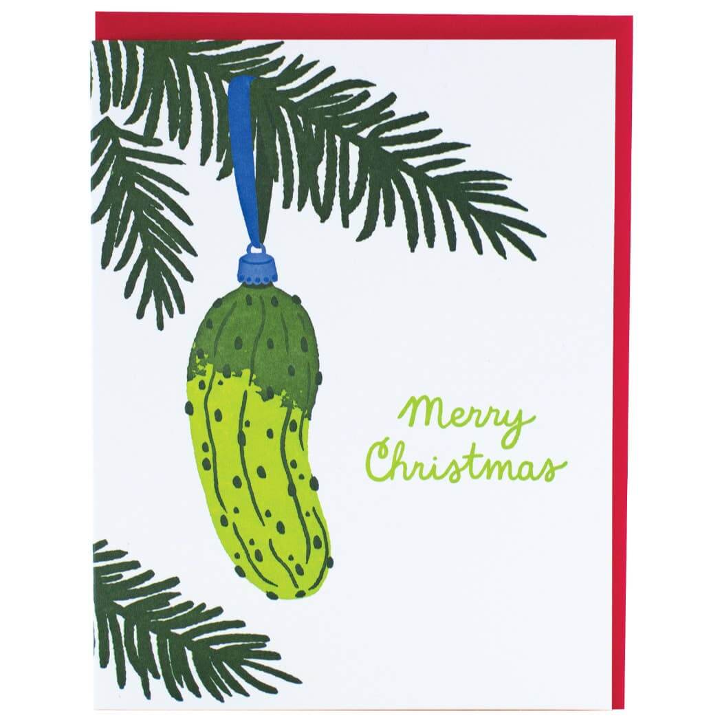 Pickle Ornament Christmas Card - Smudge Ink