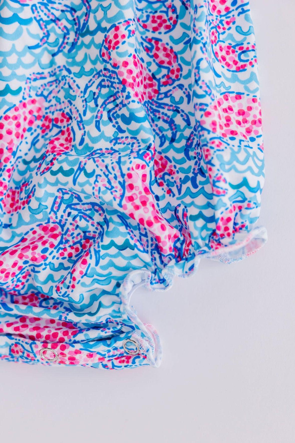 Crab Walk Summer Ruffle Cross Back Romper Outfit - Mila & Rose ®