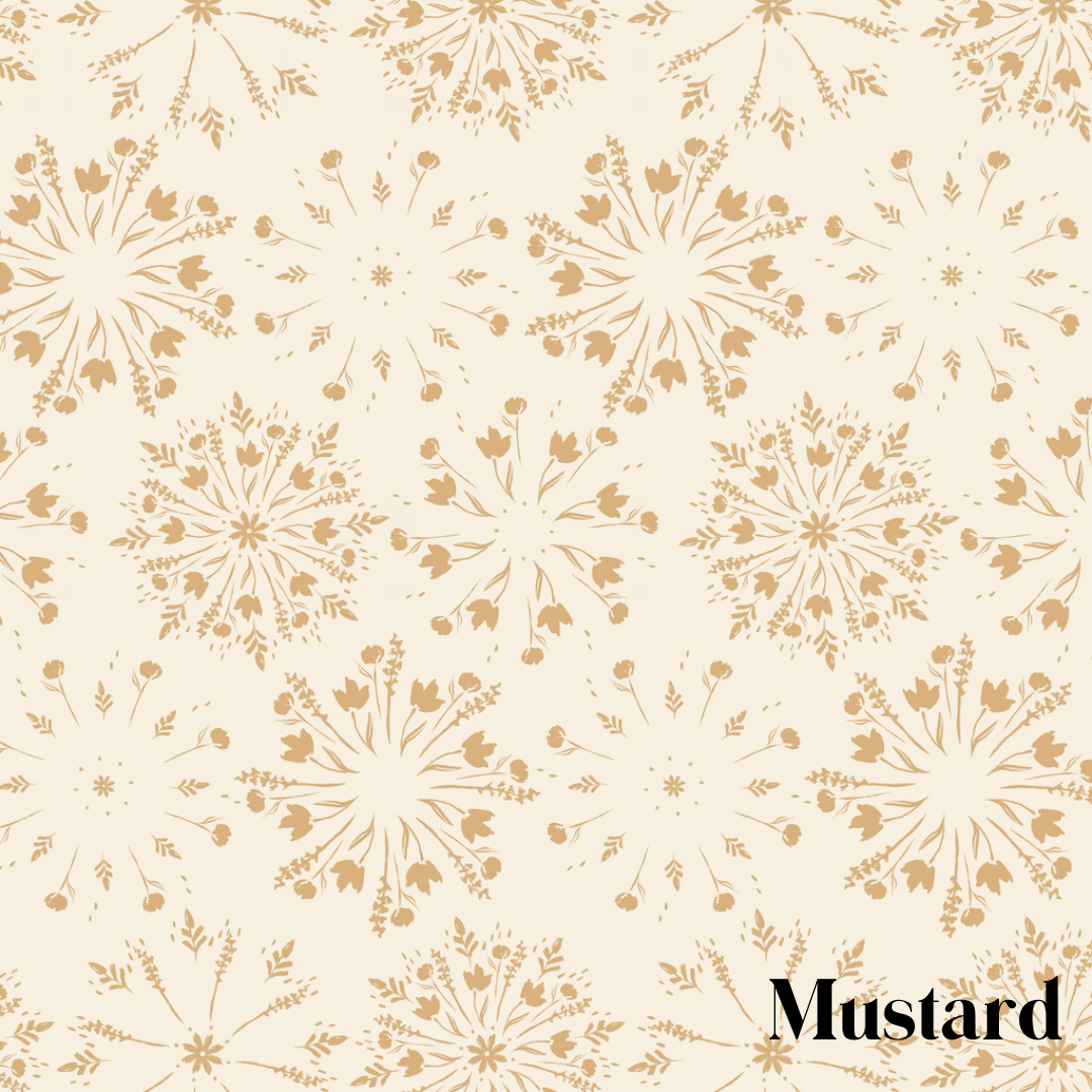 Stella Wallpaper by Hufton Studio - Sample 1 foot by 1 foot / Mustard - Loomwell Home Goods