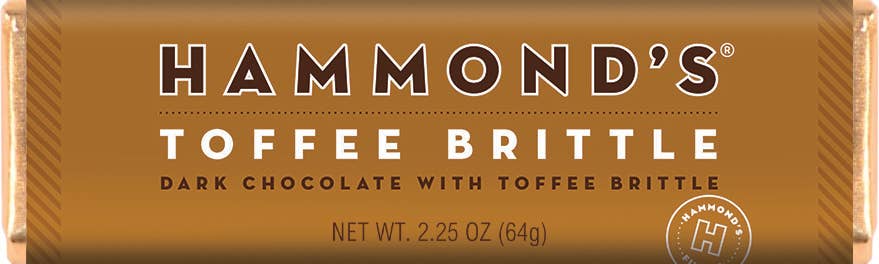 Toffee Brittle - Dark Chocolate Candy Bar - Hammond’s Candies