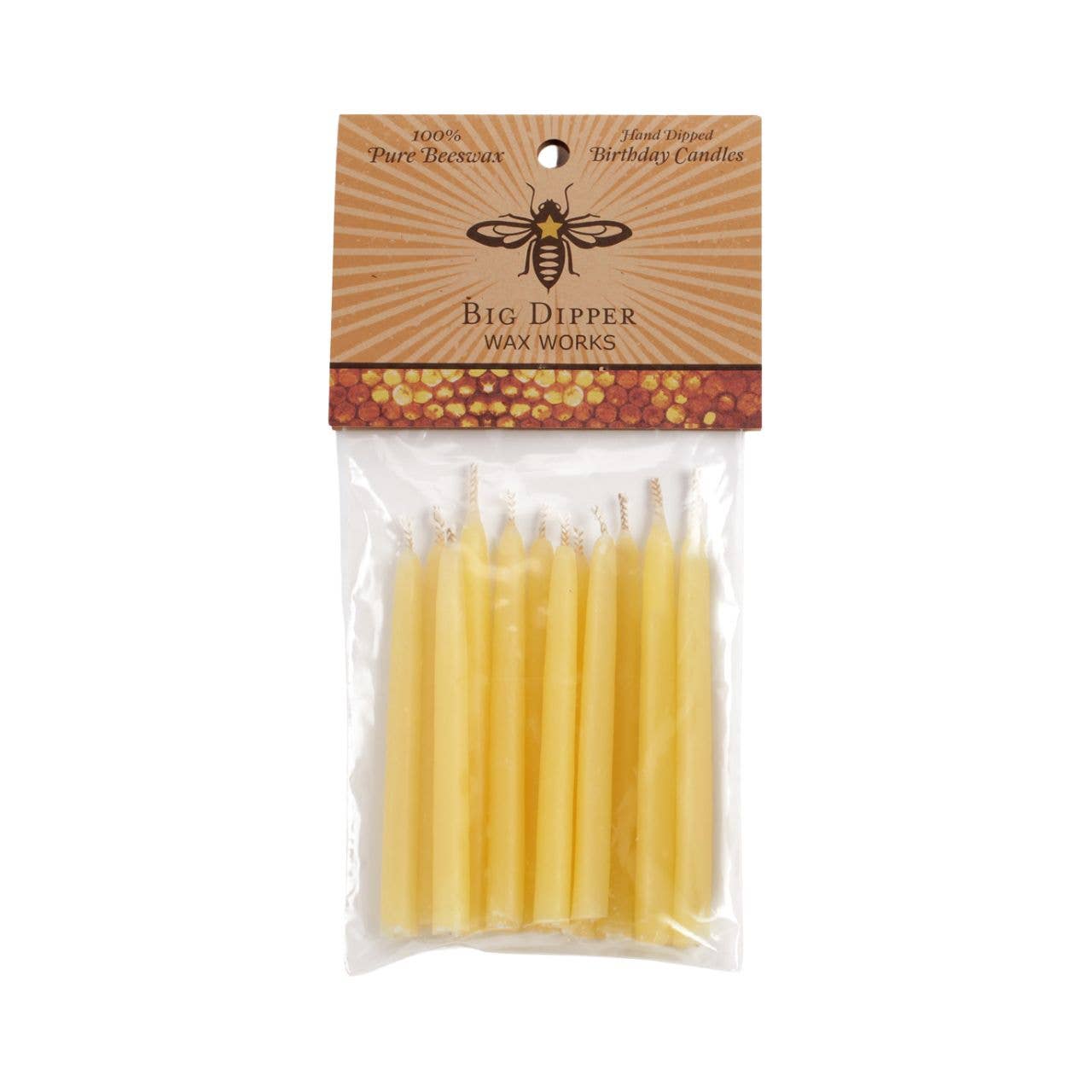 Beeswax Birthday Candles pack of 12 all-natural