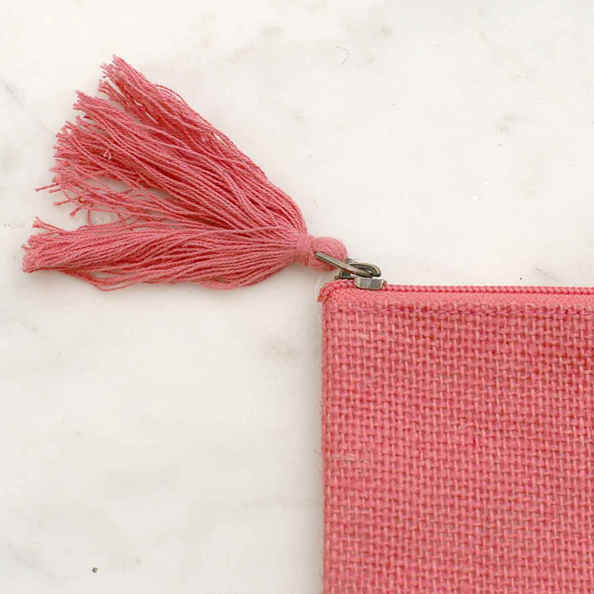 Jute Cosmetic Bag - Coral - The Royal Standard