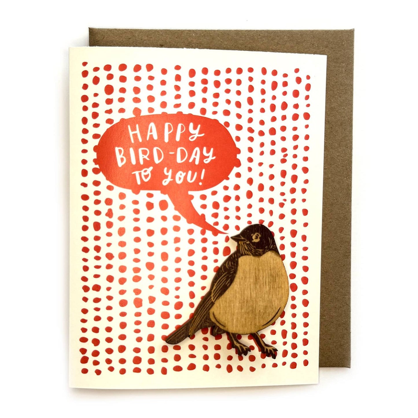 Happy Bird-Day - Robin Magnet w/ Card for Birthday