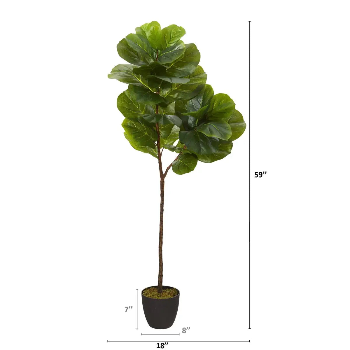 59” Fiddle Leaf Artificial Tree (Real Touch) - Nearly Natural