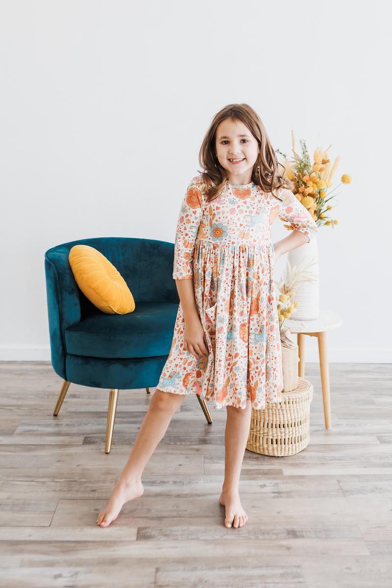 Retro Unicorns Pocket Twirl Dress - Mila & Rose ®