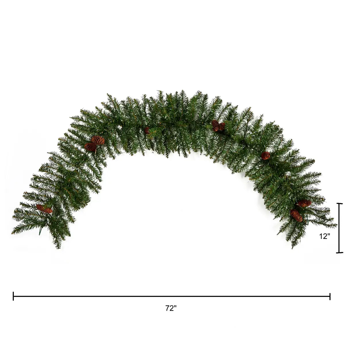 6’ Mixed Alaskan Pines and Pinecones Artificial Christmas Garland 50 Warm White LED Lights - Nearly Natural
