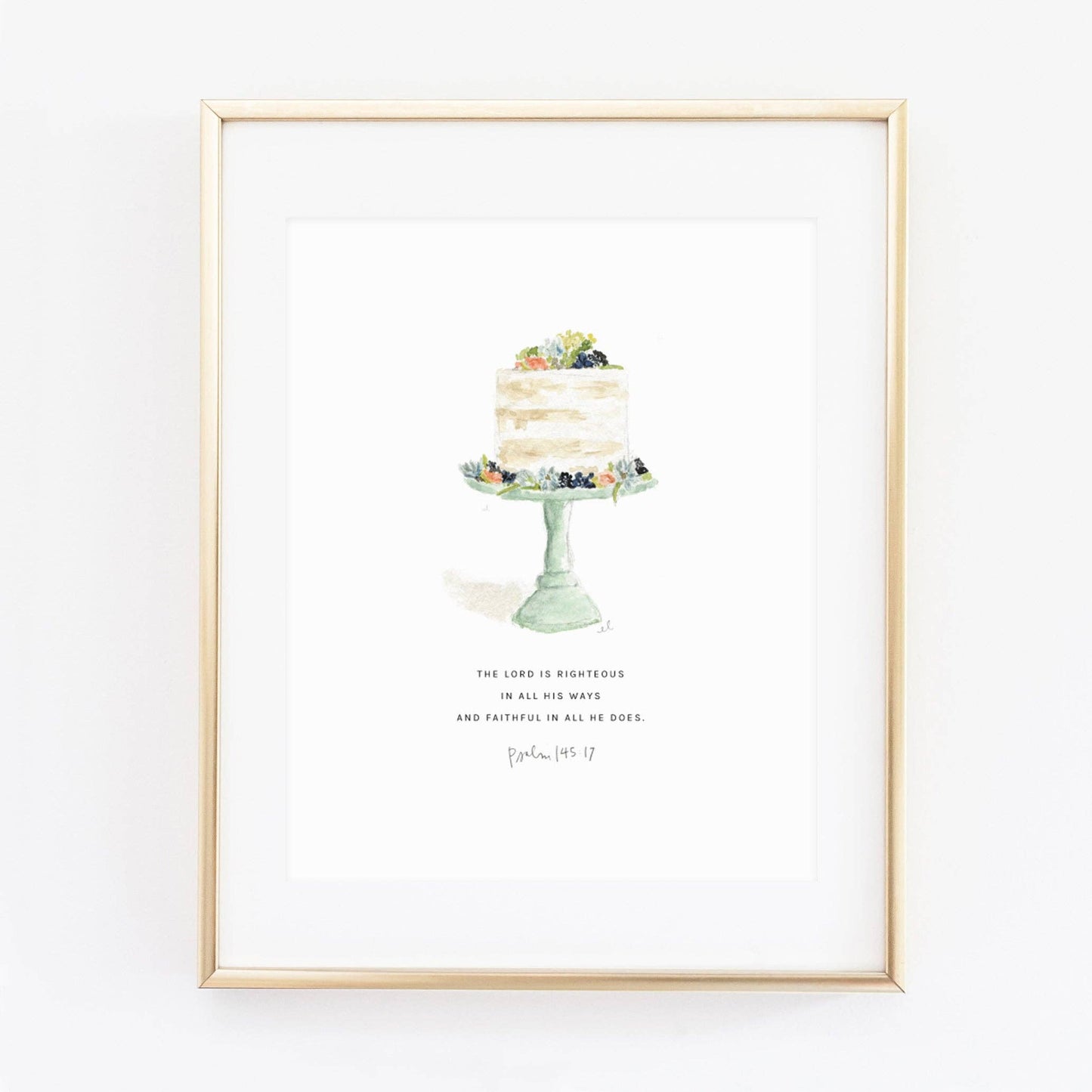 Scripture Art Print - Psalm 145:17 Cake - emily lex studio