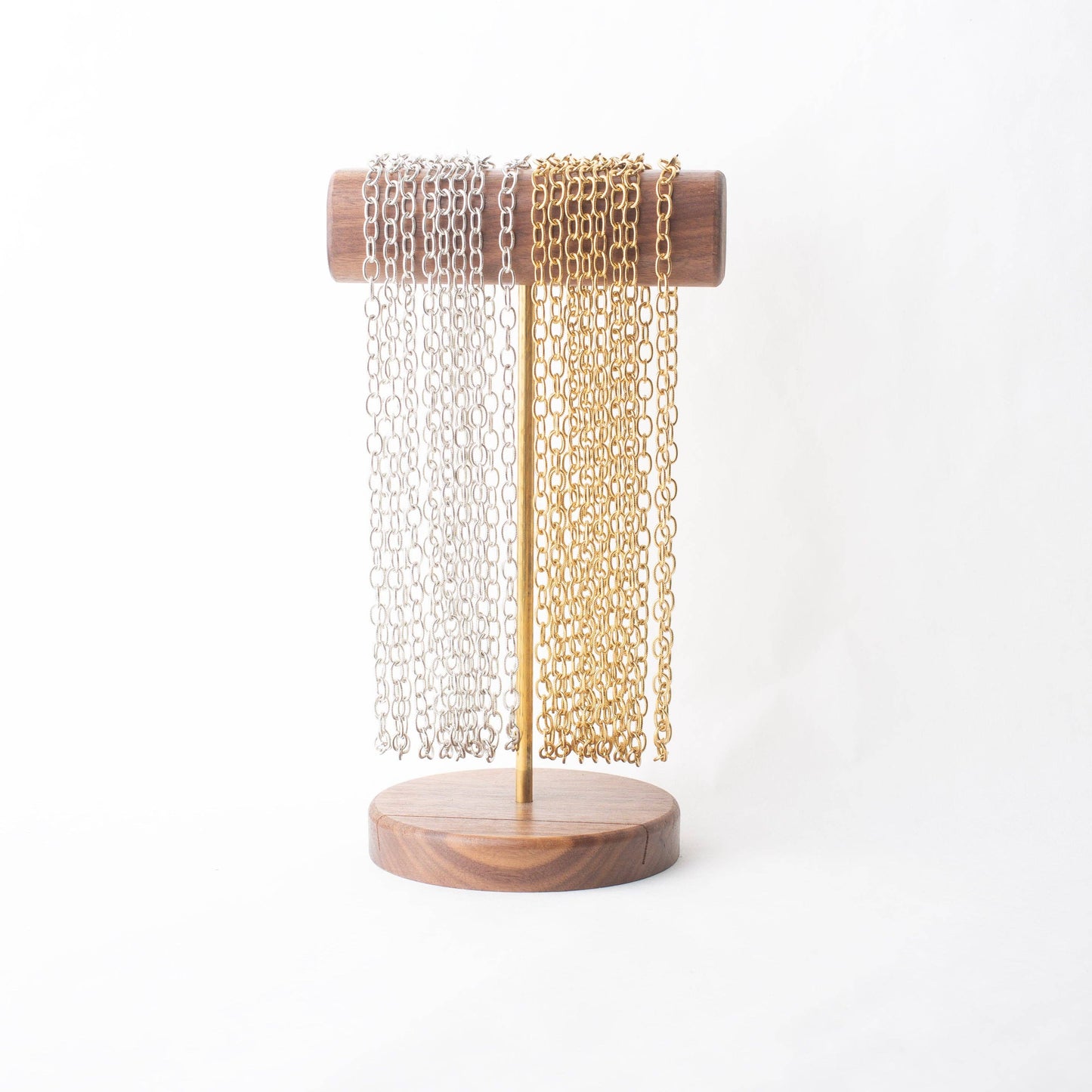 Chunky Charm Necklace - Textured Gold or Silver