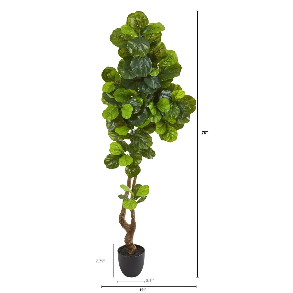 78” Fiddle Leaf Artificial Tree (Real Touch) - Nearly Natural