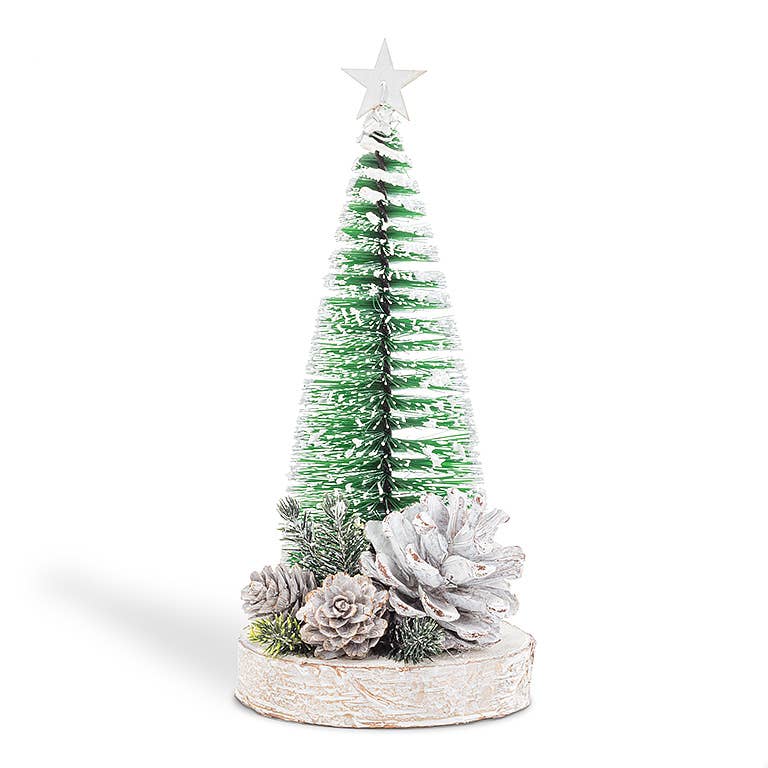 Brush Tree W/Pinecones - Silver - 9’’H - Abbott