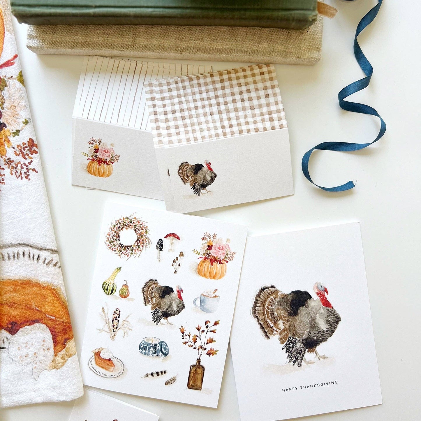 Thanksgiving Place Cards - Pumpkin Bouquet