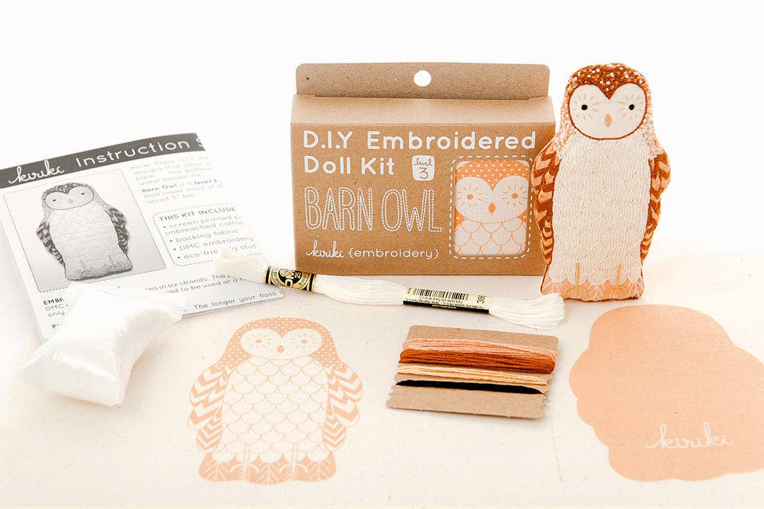 Barn Owl - Embroidery Kit - Kiriki Press