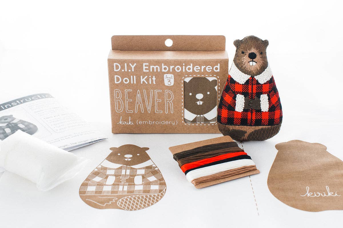 Beaver - Embroidery Kit - Kiriki Press