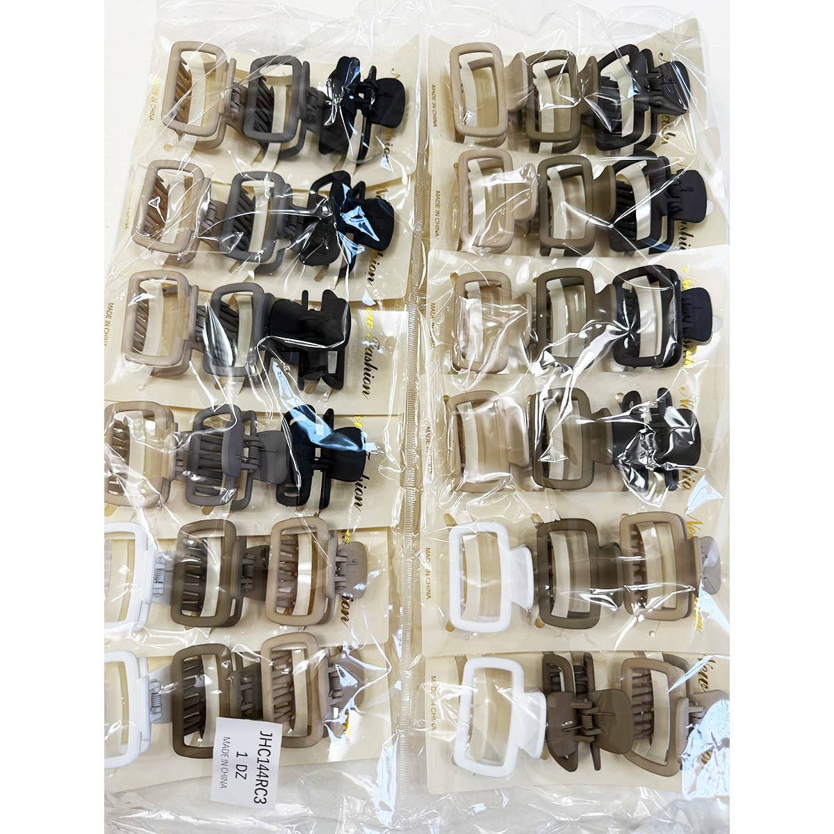 Neutral Medium Rectangle Hair Claw Clip - Set of 3 - Love and Repeat