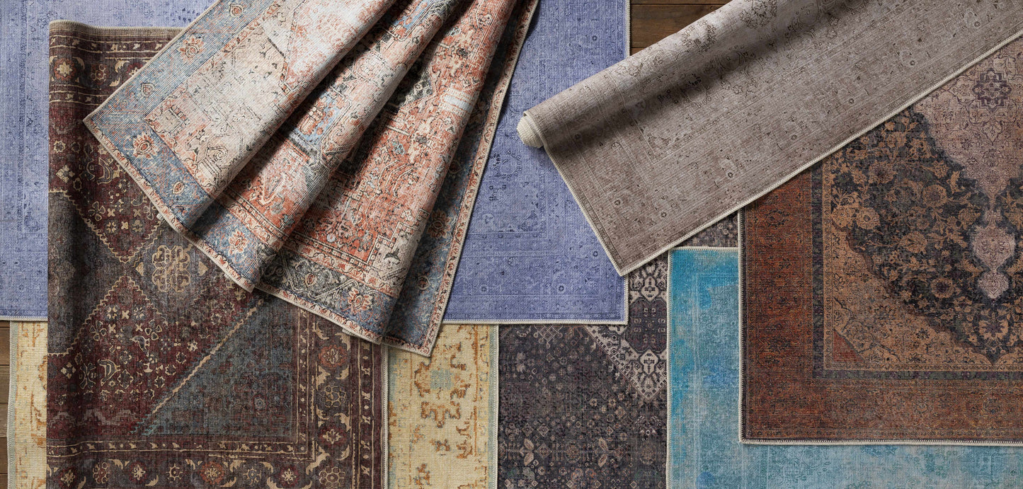 Kittrell Brown Medallion Washable Rug - Boutique Rugs