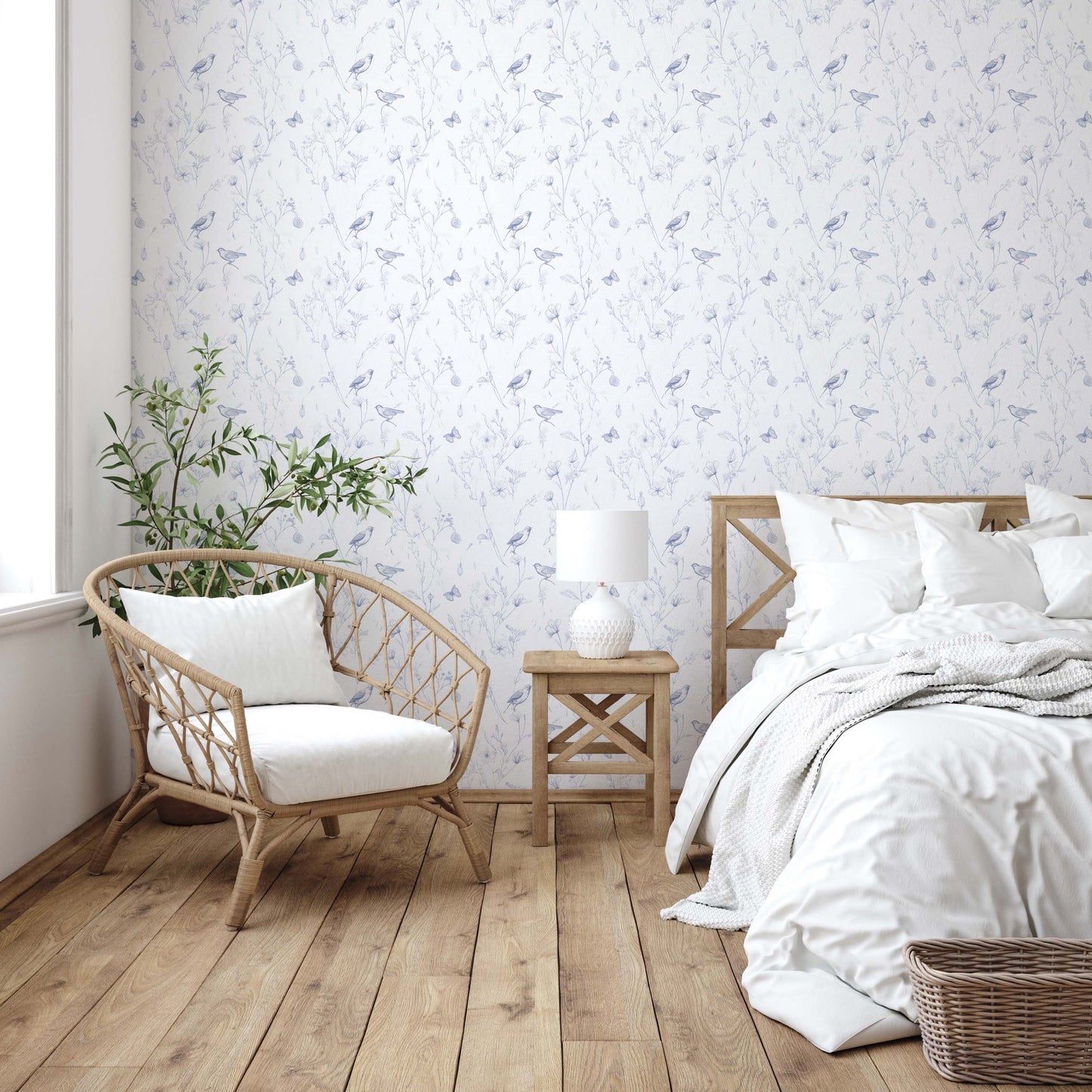 Anya Birds and Butterflies Wallpaper - Loomwell Home Goods