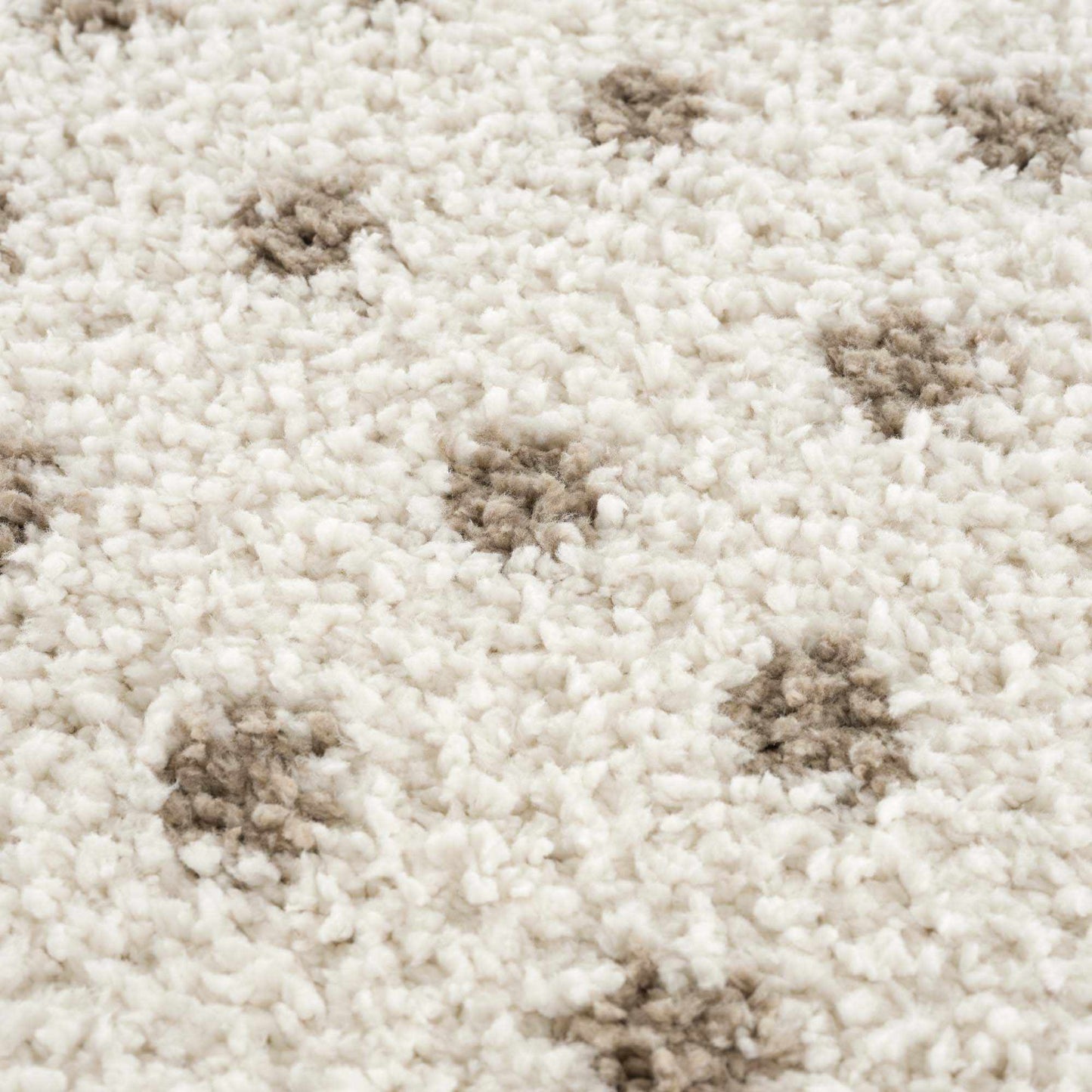Chaia Dotted Cream & Brown Plush Rug - 6’7’’ x 9’ Rectangle - Boutique Rugs