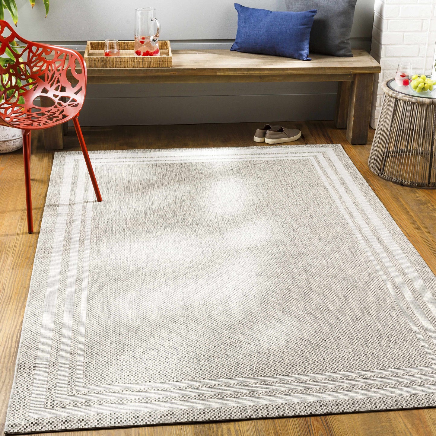 Burradoo Bordered Beige Rug - Boutique Rugs