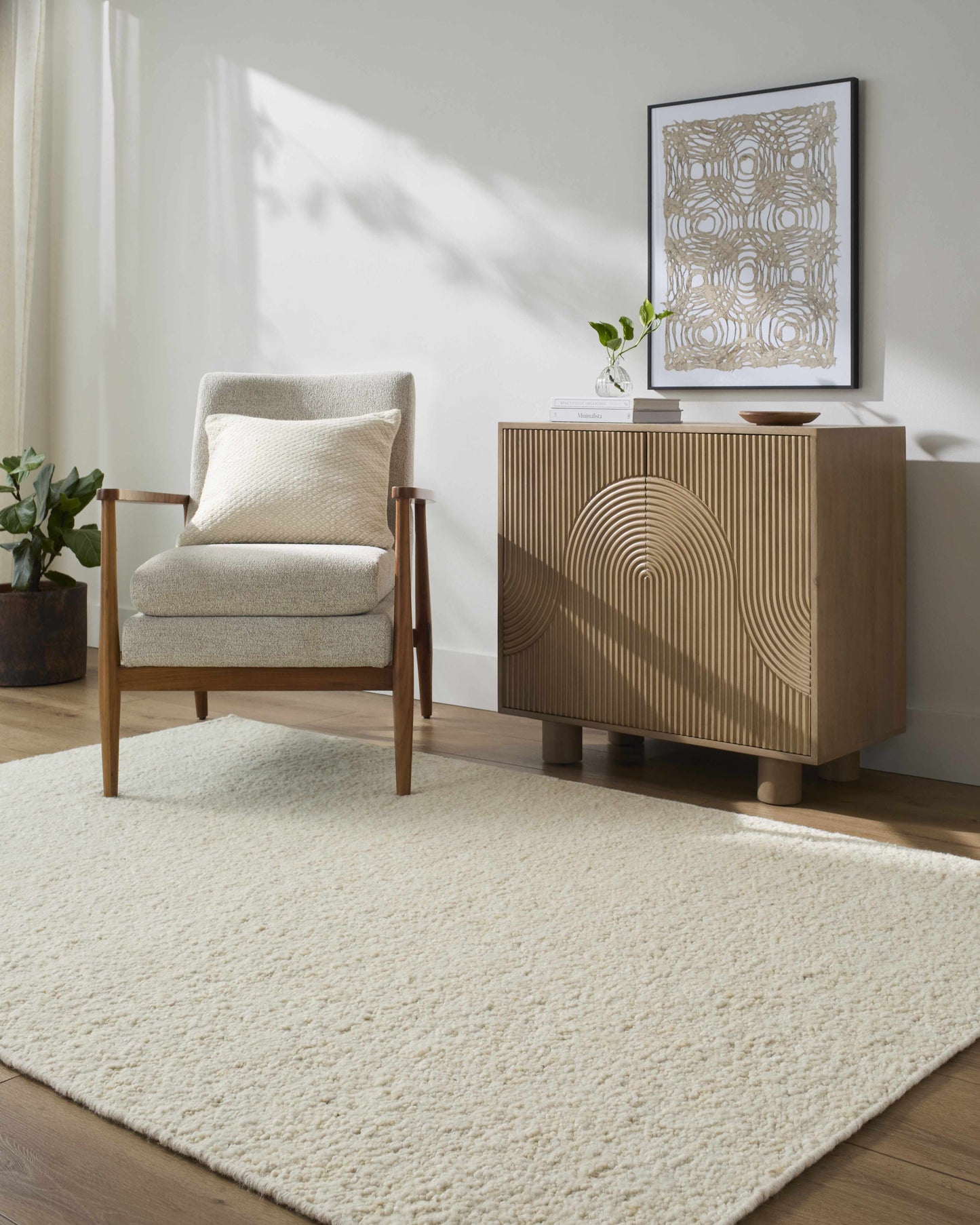 Off-White Textured Wool Rug - Boutique Rugs