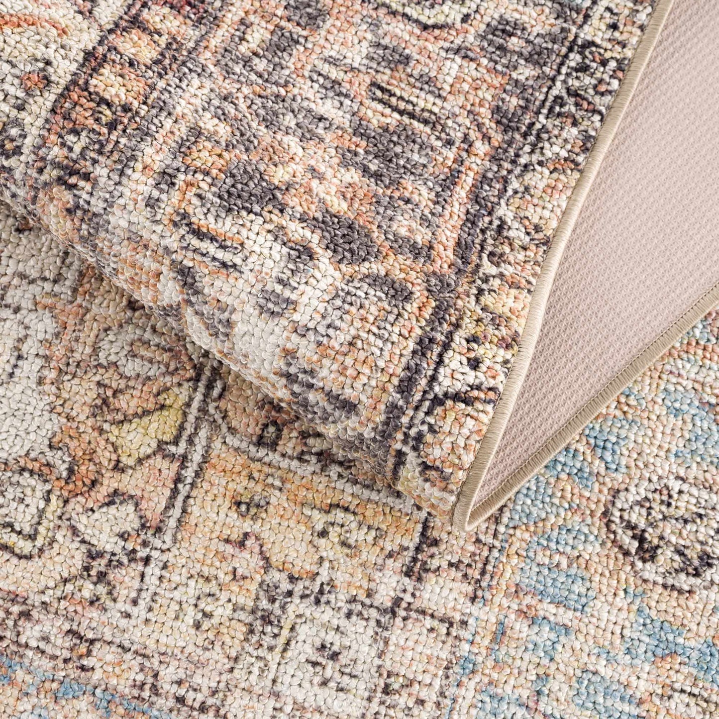 Beck Peach Washable Area Rug - Boutique Rugs