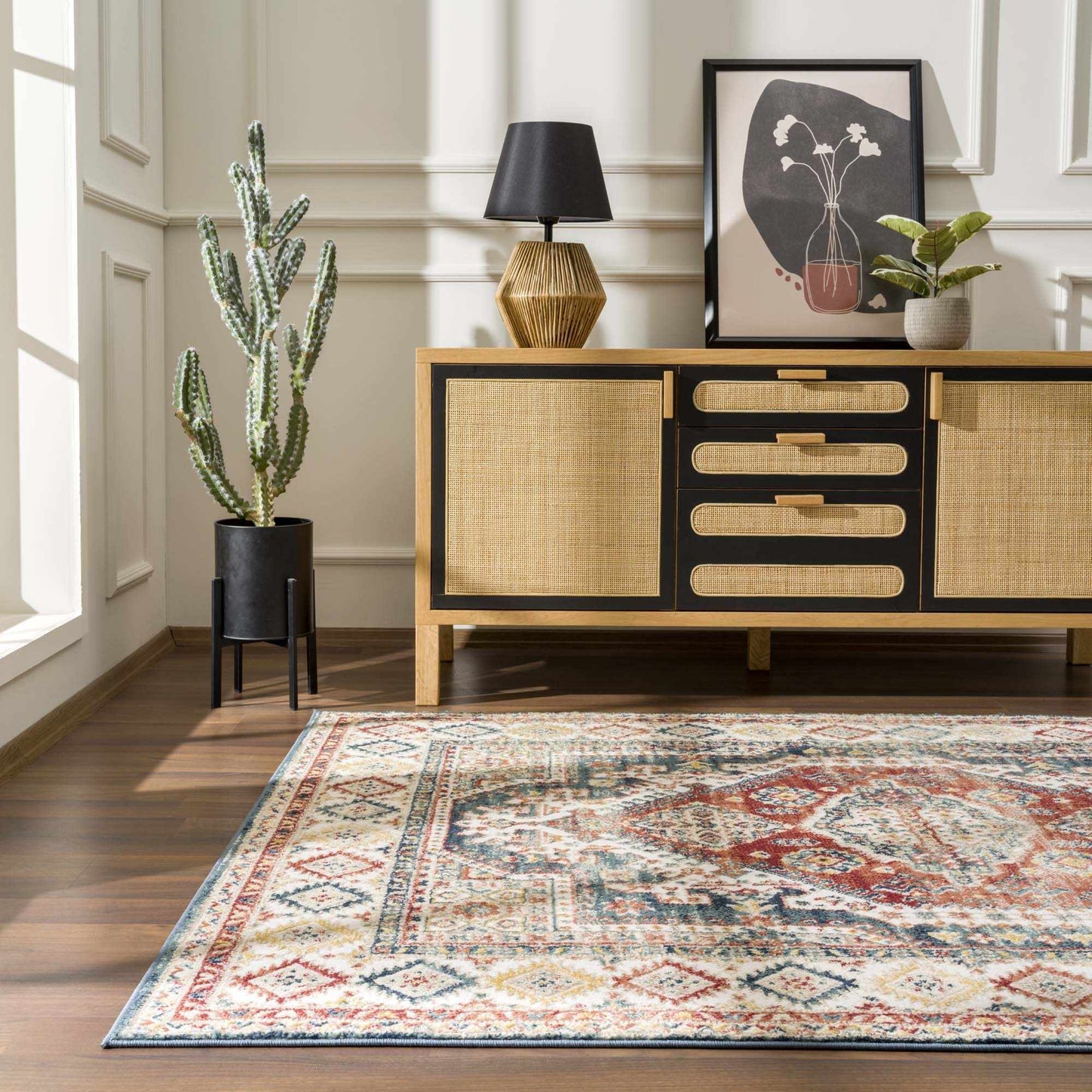 Brend Rust Medallion Area Rug - Boutique Rugs