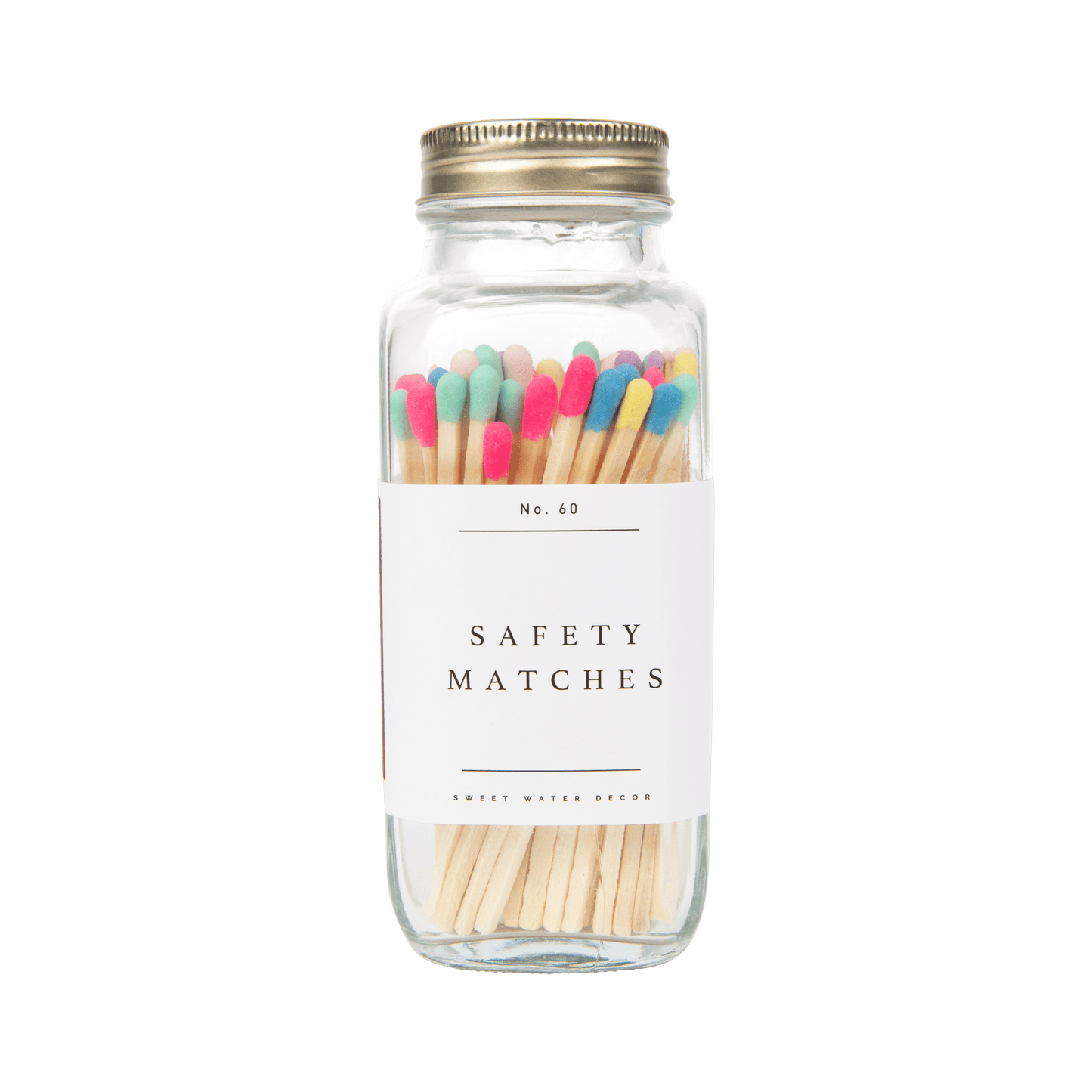Multicolor Rainbow Safety Matches - 60 Count 3.75’’ - Sweet Water Decor