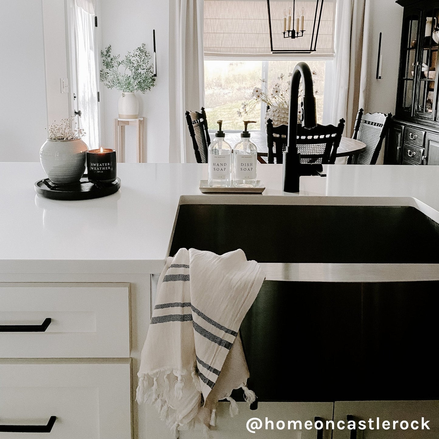 Haley Turkish Cotton + Bamboo Hand Towel - Two Stripe - Sweet Water Decor