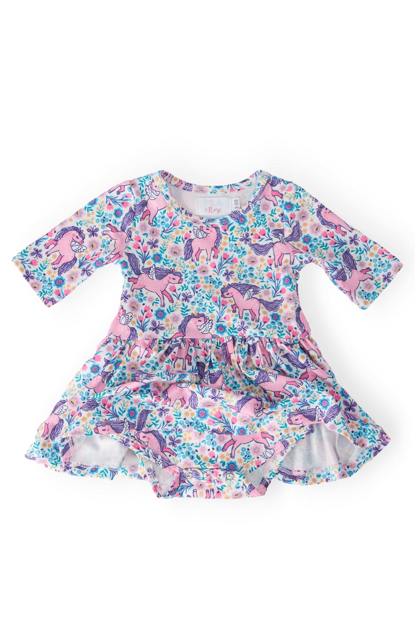 Head in the Clouds 3/4 Sleeve Twirl Bodysuit - Mila & Rose ®