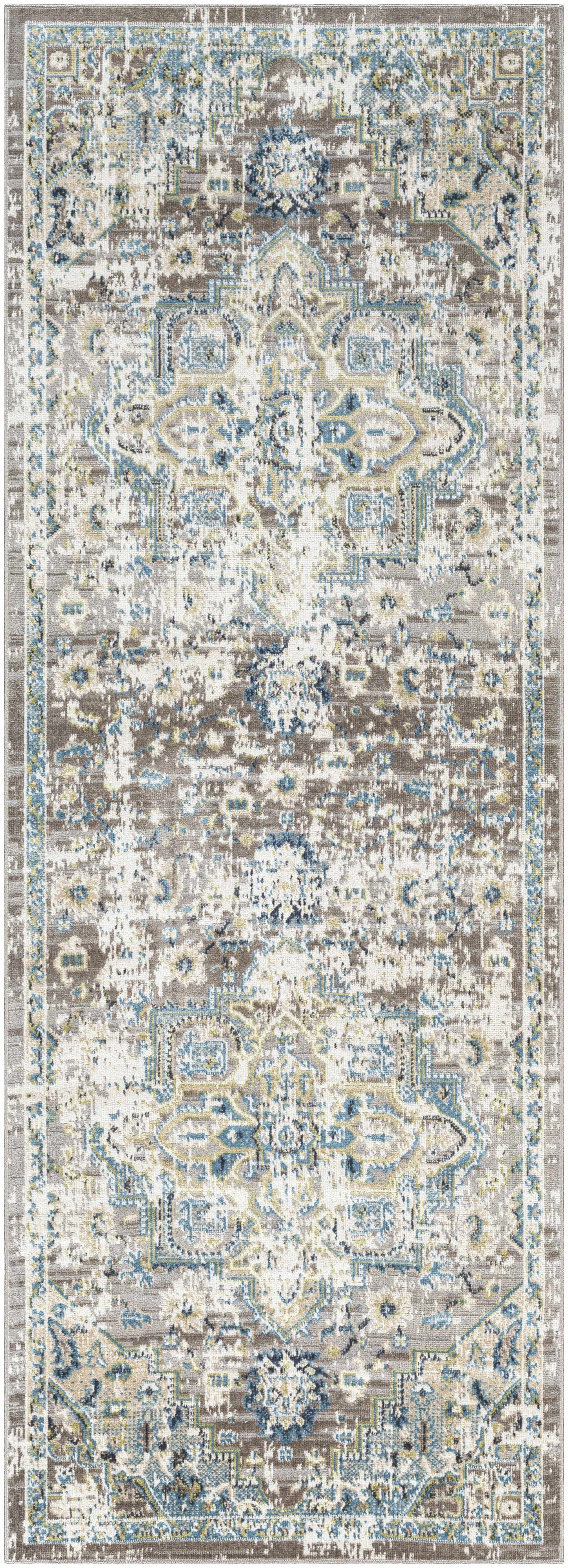 Cabacungan Gray & Blue Washable Area Rug - Boutique Rugs