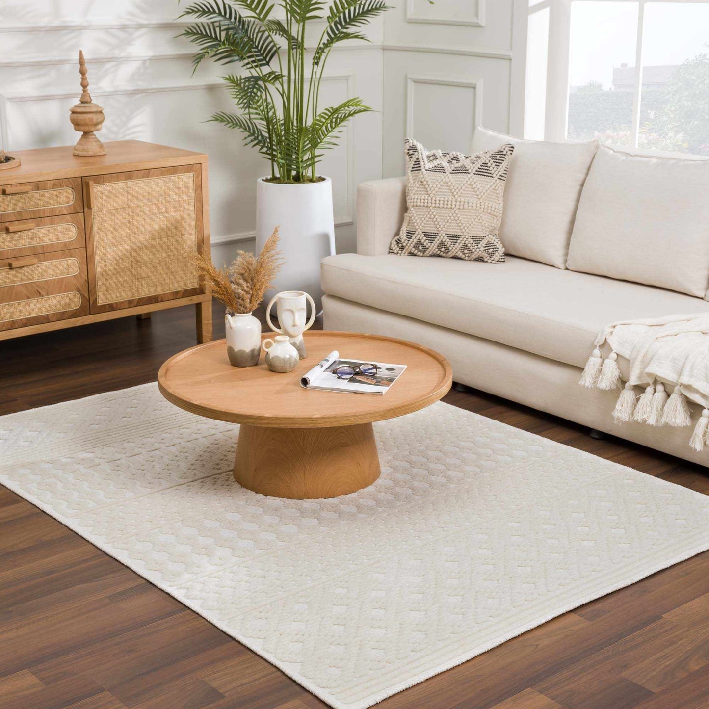 Drago White Washable Area Rug - Boutique Rugs