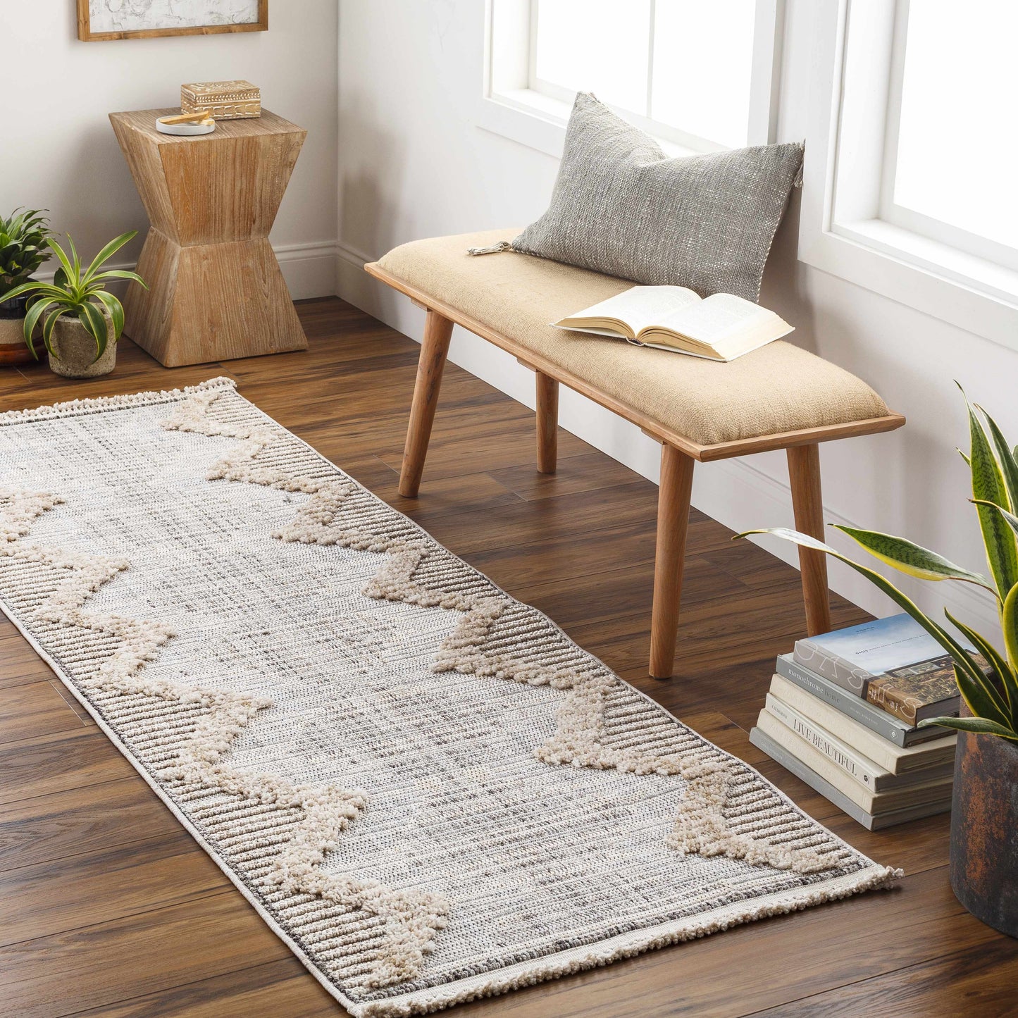 Maulawin Cream High-Low Area Rug - Boutique Rugs