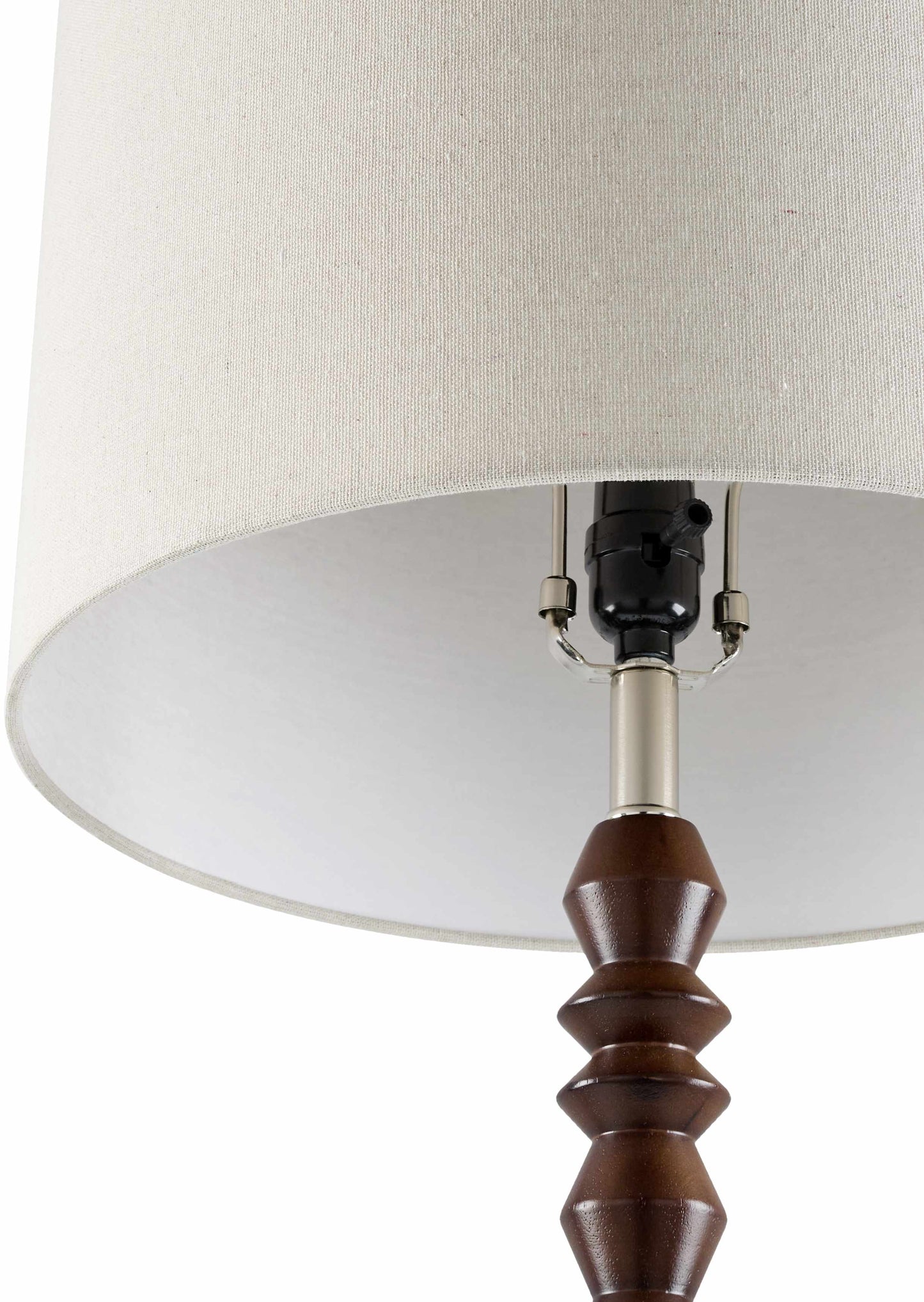 Dark Brown Beaded Wood Floor Lamp
