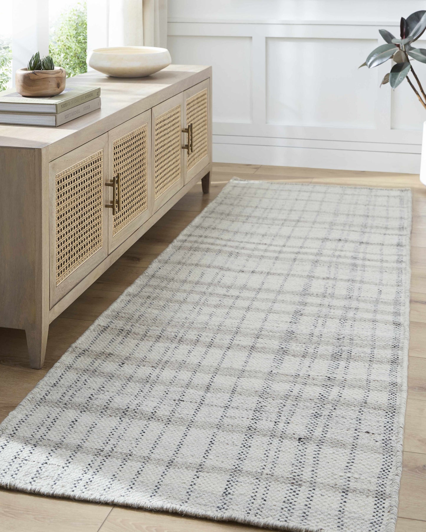 Gray Blue Linen Look Wool Rug - Boutique Rugs