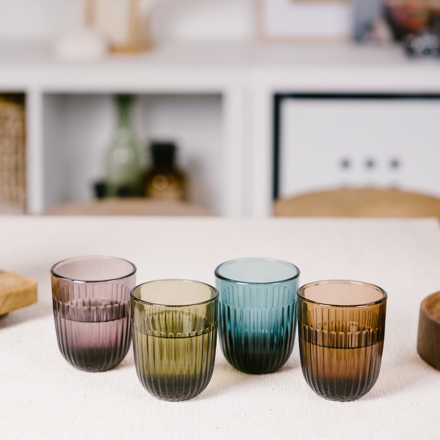 Ouessant Assorted Colored Glass Tumblers - Set of 4 - La Rochere NA